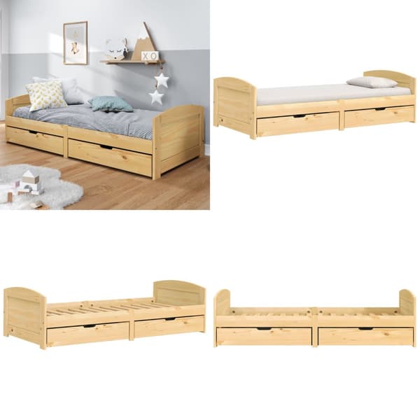 Daybed med to skuffer IRUN 90x200 cm massivt fyrretræ - Daybed - Daybeds - Home & Living