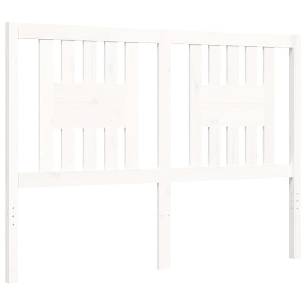 Sengeramme med sengegavl 140x200 cm massivt træ hvid - Sengeramme - Sengerammer - Home & Living