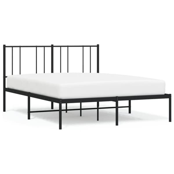 Sengeramme med sengegavl 140x190 cm metal sort - Sengestel - Sengeramme - Home & Living