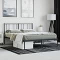 Miniatyrbillede 5 af 11: Sengeramme med sengegavl 140x190 cm metal sort - Sengestel - Sengeramme - Home & Living