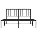 Miniatyrbillede 7 af 11: Sengeramme med sengegavl 140x190 cm metal sort - Sengestel - Sengeramme - Home & Living