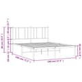 Miniatyrbillede 11 af 11: Sengeramme med sengegavl 140x190 cm metal sort - Sengestel - Sengeramme - Home & Living