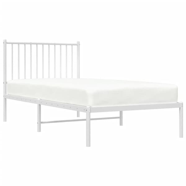 Sengeramme med sengegavl 90x190 cm metal hvid - Sengestel - Sengeramme - Home & Living
