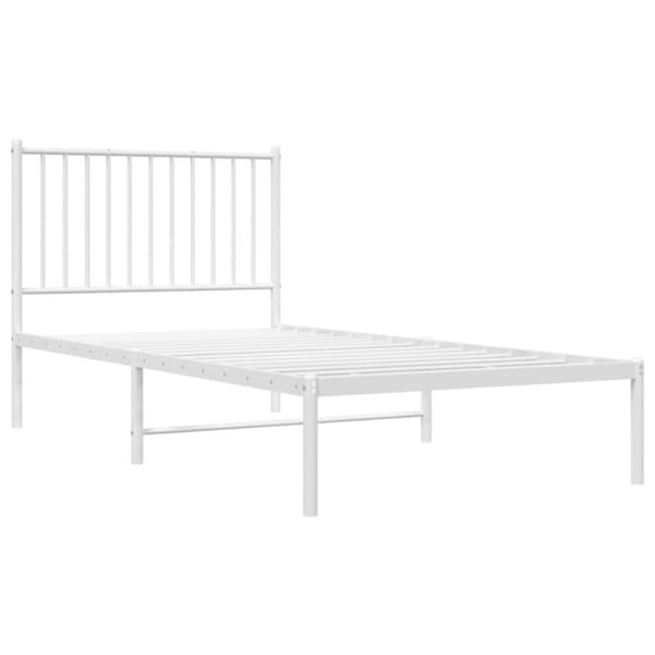 Sengeramme med sengegavl 90x190 cm metal hvid - Sengestel - Sengeramme - Home & Living