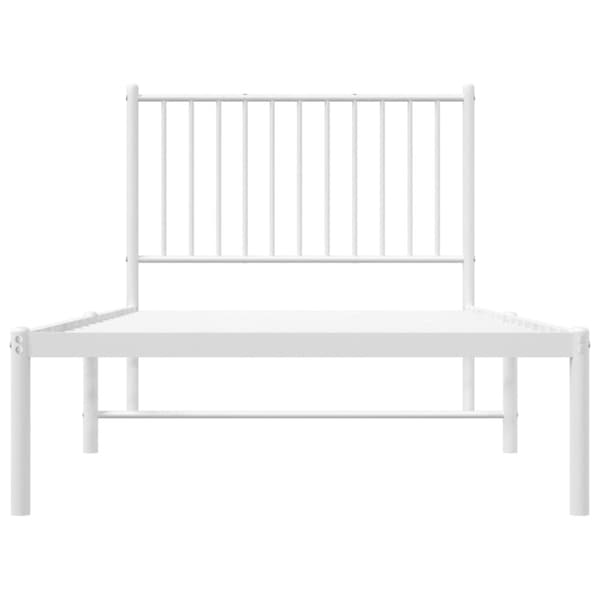 Sengeramme med sengegavl 90x190 cm metal hvid - Sengestel - Sengeramme - Home & Living