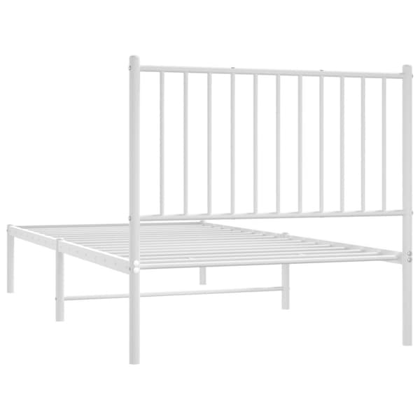 Sengeramme med sengegavl 90x190 cm metal hvid - Sengestel - Sengeramme - Home & Living