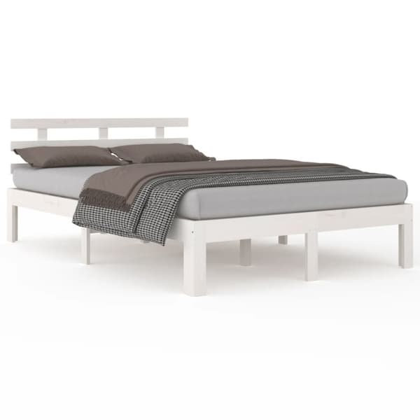 Sengeramme 150x200 cm King Size massivt fyrretræ hvid - Sengeramme - Sengerammer - Home & Living
