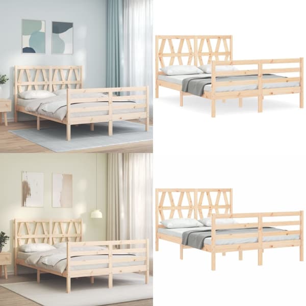 Sängynrunko päädyllä Small Double täysi puu - Sängynrunko - Sängynrungot - Home & Living
