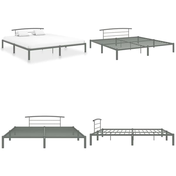 Sängynrunko harmaa metalli 200x200 cm - Sängynrunko - Sängynrungot - Home & Living