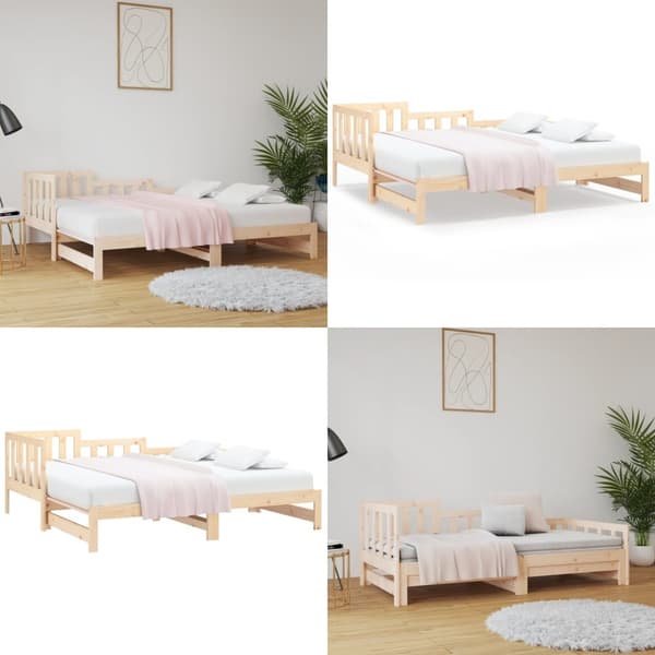 Daybed med udtræk 2x(90x190) cm massivt fyrretræ - Daybed - Daybeds - Home & Living