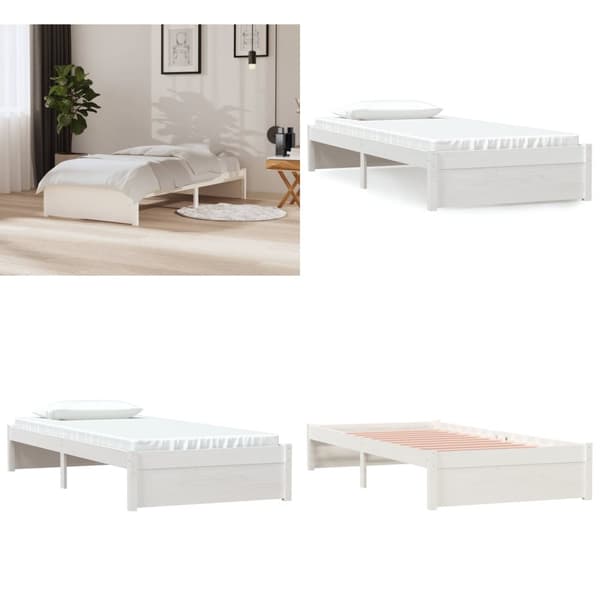 Sengeramme 90x200 cm massivt træ hvid - Sengeramme - Sengerammer - Home & Living
