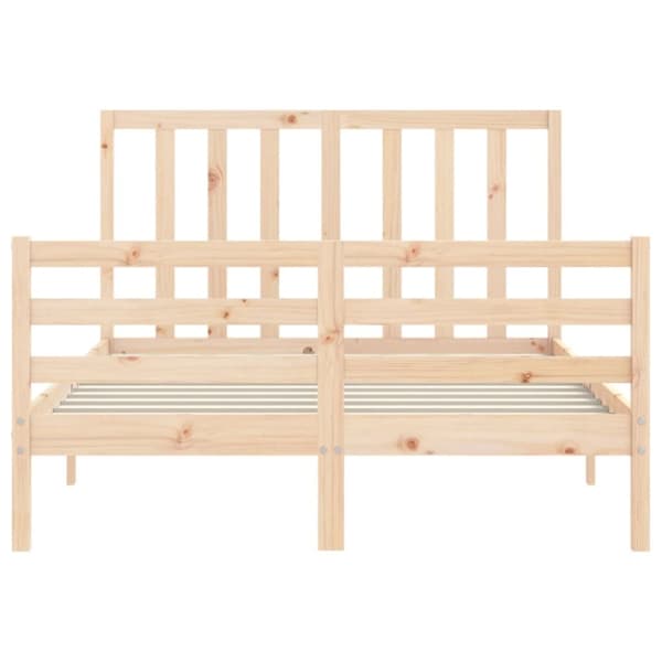 Sengeramme med sengegavl Small Double massivt træ - Sengeramme - Sengerammer - Home & Living