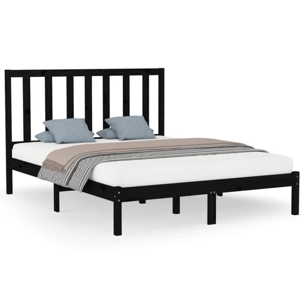 Sengeramme 140x200 cm massivt træ sort - Sengeramme - Sengerammer - Home & Living