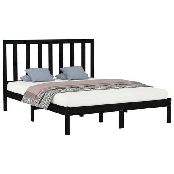 Sengeramme 140x200 cm massivt træ sort - Sengeramme - Sengerammer - Home & Living