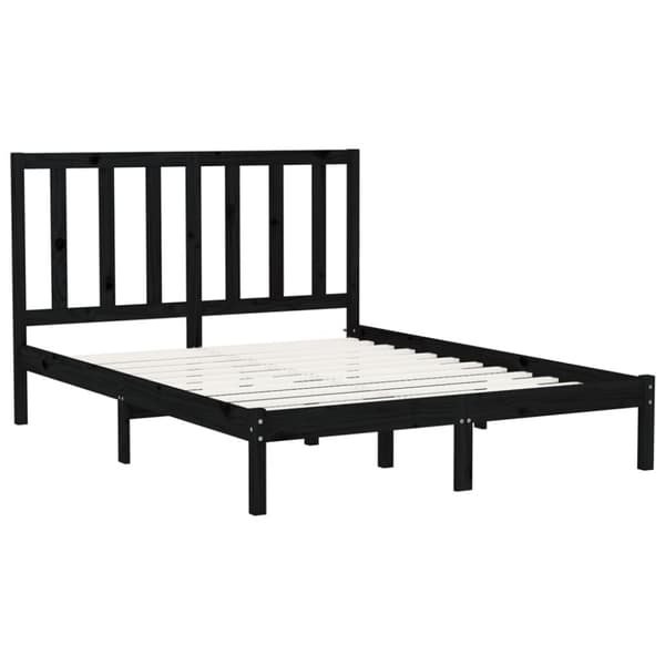 Sengeramme 140x200 cm massivt træ sort - Sengeramme - Sengerammer - Home & Living