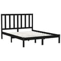 Miniatyrbillede 5 af 7: Sengeramme 140x200 cm massivt træ sort - Sengeramme - Sengerammer - Home & Living