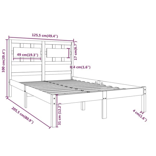 Sengeramme 120x200 cm massivt træ - Sengeramme - Sengerammer - Home & Living