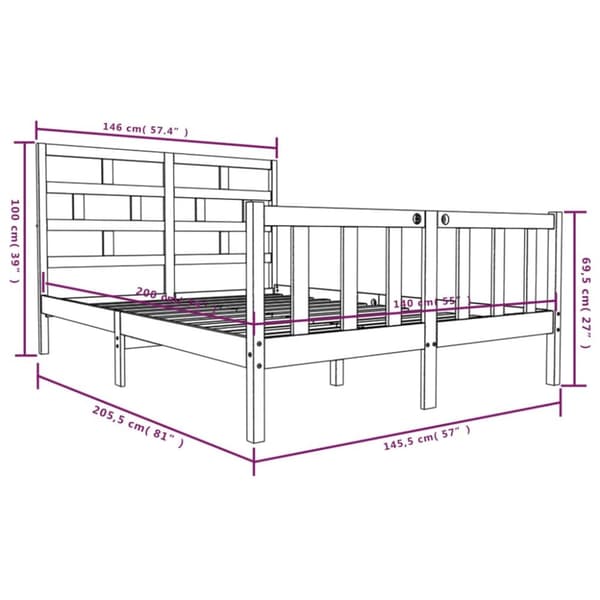Sengeramme 140x200 cm massivt træ - Sengeramme - Sengerammer - Home & Living