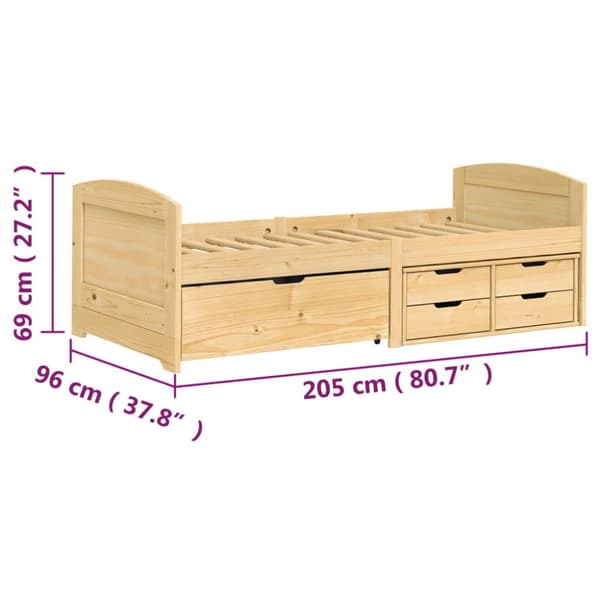 Dagbädd med 5 lådor IRUN 90x200 cm massiv furu - Bäddsoffa - Bäddsoffor - Home & Living