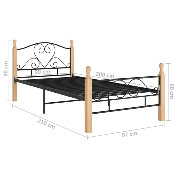 Sängynrunko musta metalli 90x200 cm - Sängynrunko - Sängynrungot - Home & Living