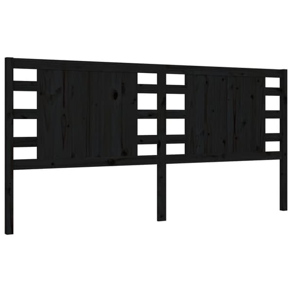 Sengeramme med sengegavl 200x200 cm massivt træ sort - Sengeramme - Sengerammer - Home & Living