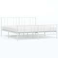 Miniatyrbillede 3 af 11: Sengeramme med sengegavl og fodgærde 180x200 cm metal hvid - Sengestel - Sengeramme - Home & Living