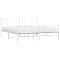 Miniatyrbillede 4 af 11: Sengeramme med sengegavl og fodgærde 180x200 cm metal hvid - Sengestel - Sengeramme - Home & Living