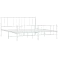 Miniatyrbillede 6 af 11: Sengeramme med sengegavl og fodgærde 180x200 cm metal hvid - Sengestel - Sengeramme - Home & Living