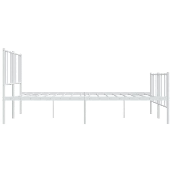 Sengeramme med sengegavl og fodgærde 180x200 cm metal hvid - Sengestel - Sengeramme - Home & Living