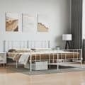 Miniatyrbillede 2 af 11: Sengeramme med sengegavl og fodgærde 180x200 cm metal hvid - Sengestel - Sengeramme - Home & Living