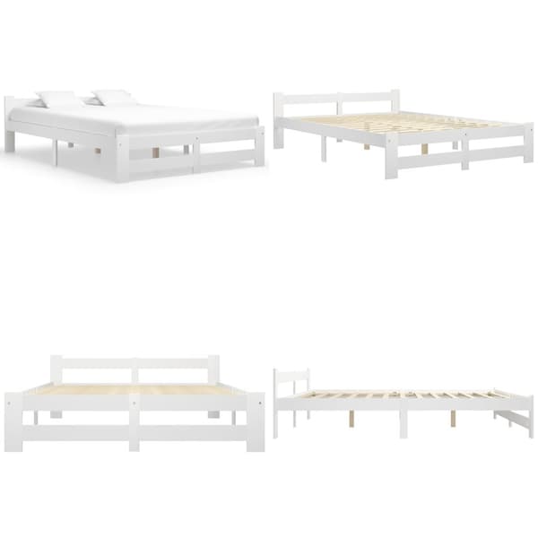 Sengestel 120x200 cm massivt fyrretræ hvid - Sengestel - Sengeramme - Home & Living