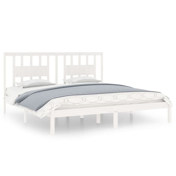 Sengeramme 200x200 cm massivt fyrretræ hvid - Sengestel - Sengeramme - Home & Living