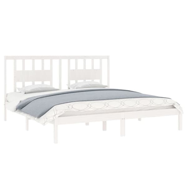 Sengeramme 200x200 cm massivt fyrretræ hvid - Sengestel - Sengeramme - Home & Living