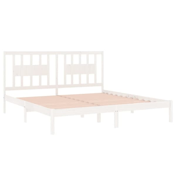 Sengeramme 200x200 cm massivt fyrretræ hvid - Sengestel - Sengeramme - Home & Living
