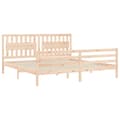 Miniatyrbillede 6 af 11: Sengeramme med sengegavl 200x200 cm massivt træ - Sengeramme - Sengerammer - Home & Living