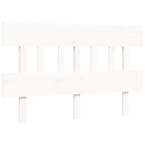 Sengeramme med sengegavl 140x200 cm massivt træ hvid - Sengeramme - Sengerammer - Home & Living