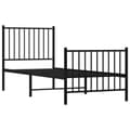 Miniatyrbillede 5 af 10: Sengeramme med sengegavl og fodgærde 75x190 cm metal sort - Sengestel - Sengeramme - Home & Living