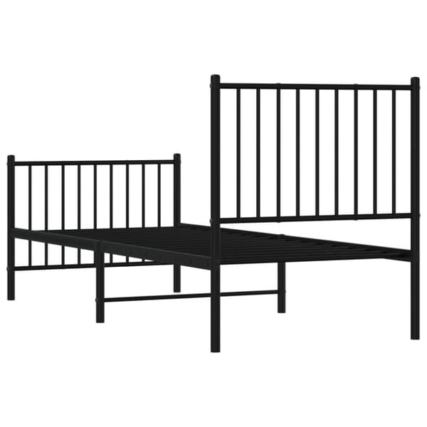 Sengeramme med sengegavl og fodgærde 75x190 cm metal sort - Sengestel - Sengeramme - Home & Living