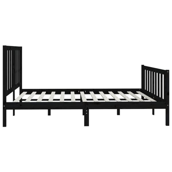 Sängram svart massivt trä 200x200 cm - Sängram - Sängramar - Home & Living