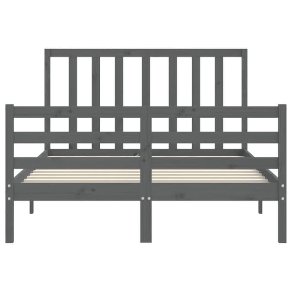 Sängynrunko päädyllä harmaa Double täysi puu - Sängynrunko - Sängynrungot - Home & Living