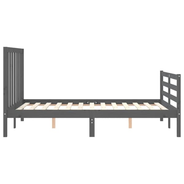 Sängynrunko päädyllä harmaa Double täysi puu - Sängynrunko - Sängynrungot - Home & Living