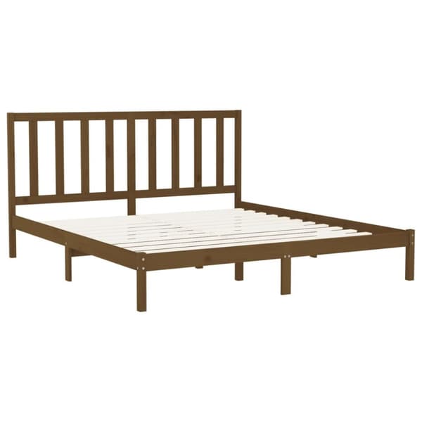 Sengeramme 200x200 cm massivt træ gyldenbrun - Sengeramme - Sengerammer - Home & Living