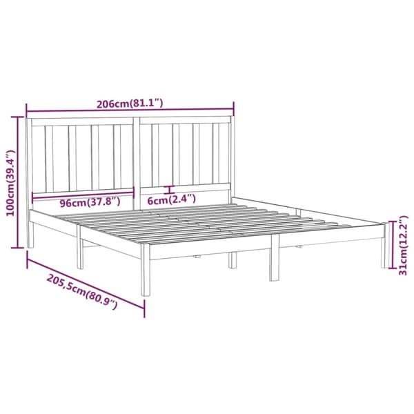 Sengeramme 200x200 cm massivt træ gyldenbrun - Sengeramme - Sengerammer - Home & Living
