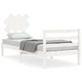 Miniatyrbillede 3 af 11: Sengeramme med sengegavl 90x200 cm massivt træ hvid - Sengeramme - Sengerammer - Home & Living