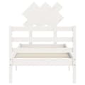 Miniatyrbillede 7 af 11: Sengeramme med sengegavl 90x200 cm massivt træ hvid - Sengeramme - Sengerammer - Home & Living