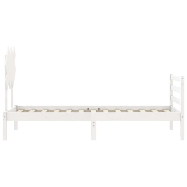 Sengeramme med sengegavl 90x200 cm massivt træ hvid - Sengeramme - Sengerammer - Home & Living