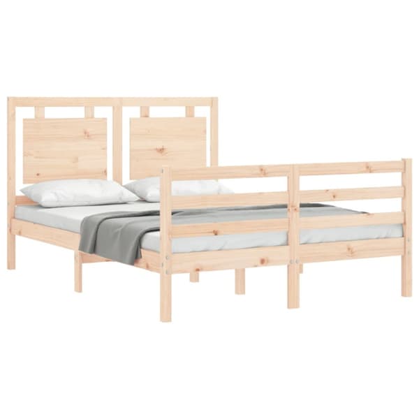Sängram med huvudgavel massivt trä - Sängram - Sängramar - Home & Living