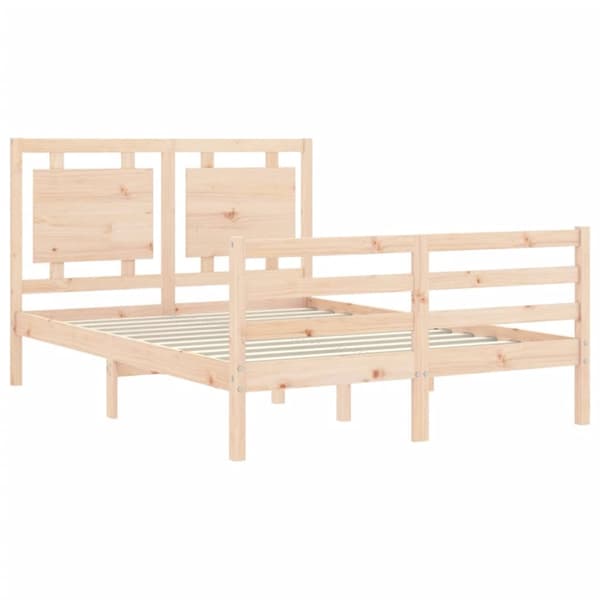 Sängram med huvudgavel massivt trä - Sängram - Sängramar - Home & Living