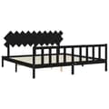 Miniatyrbillede 6 af 11: Sengeramme med sengegavl 200x200 cm massivt træ sort - Sengeramme - Sengerammer - Home & Living
