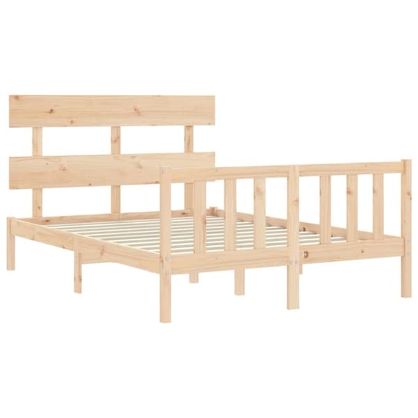 Sengeramme med sengegavl 140x190 cm massivt træ - Sengeramme - Sengerammer - Home & Living